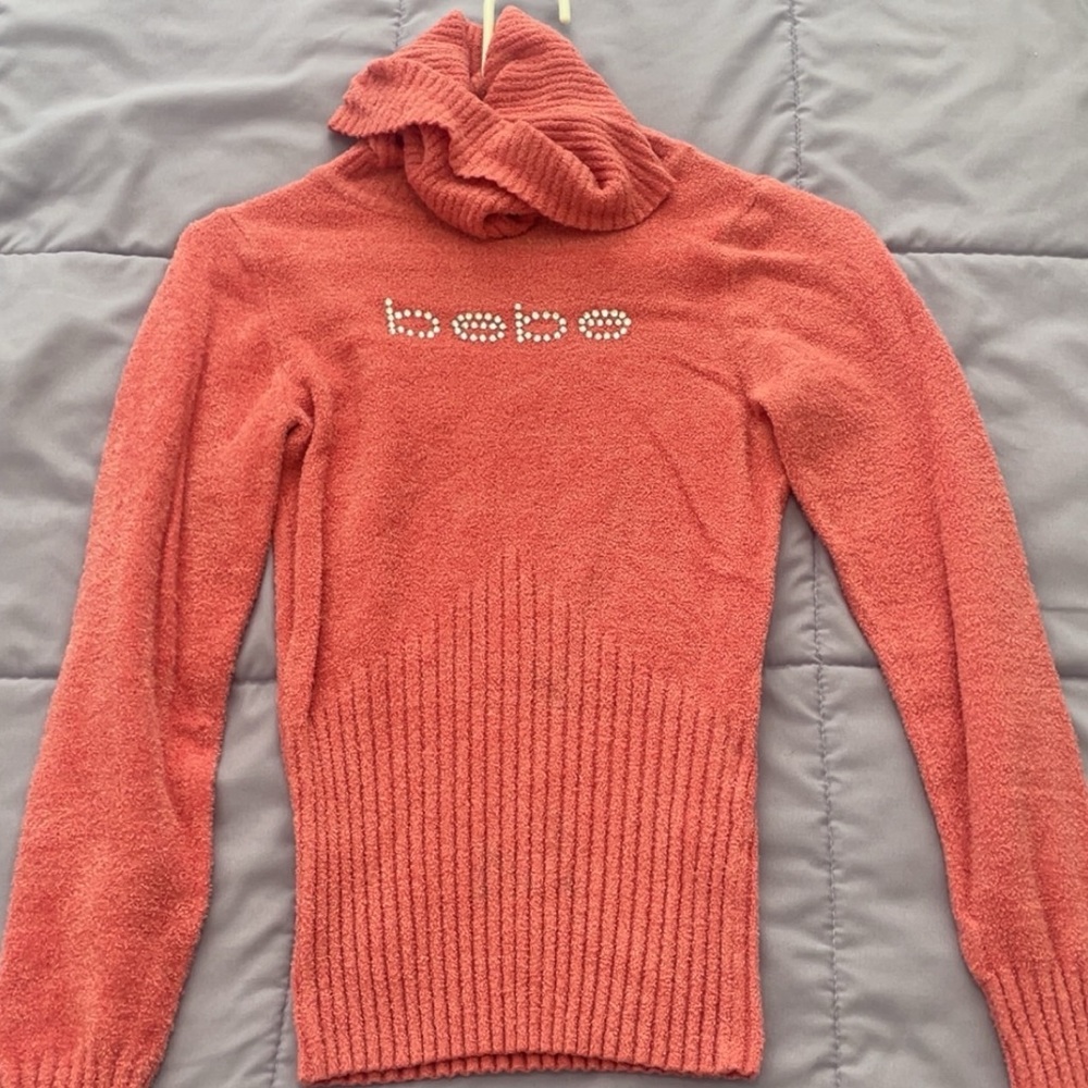Bebe Women's Coral Cowl Neck Sweater
